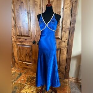 Faviana couture prom dress. Cobalt blue with sequins. Size 6